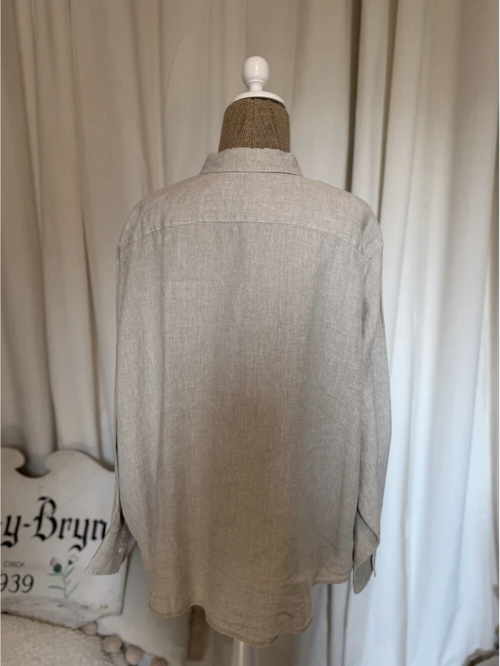 NWT J.Crew Baird McNutt Irish Linen Slim Fit Women's Shirt Size 24 Beige/Flax